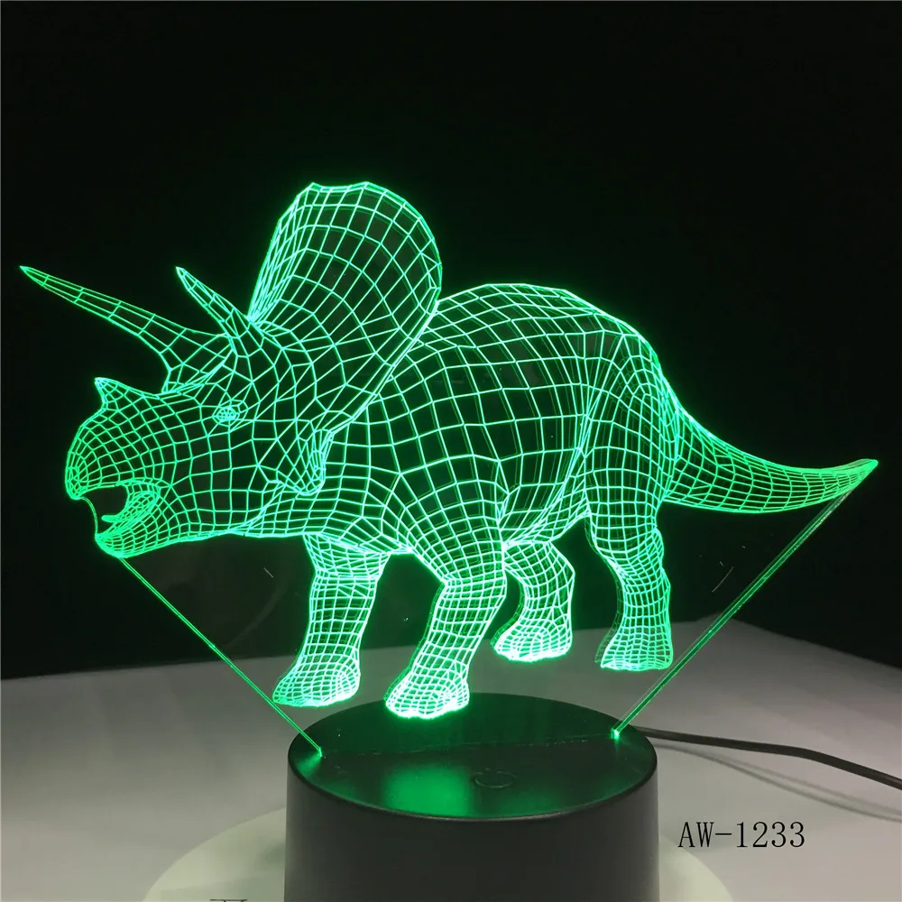 

Dinosaur 3d Bulbing Light LED Night Lamp Color Changing Touch Switch Luminaria Atmosphere Indoor Lampara Office Light AW-1233