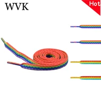 wvk flat rainbow af1 shoelaces colorful stitching shoelace gradient creative casual white shoes sneaker fashion shoe laces