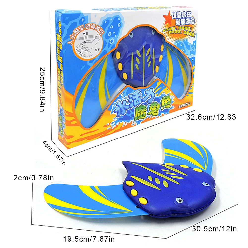 

Devil Fish Toys Water-Powered Pools Accessories Summer Bathtub Beach Underwater Gliders With Adjustable Fins Swimming Toys Kids
