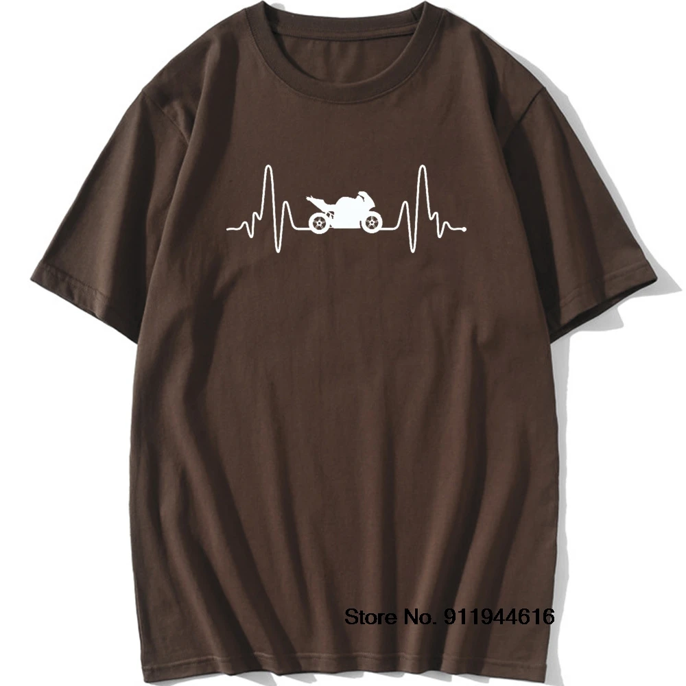 

HeartBeatm Motorbike T Shirt Cool Motorcycle Summer Tops Tees Biker Funny 100% Cotton Dad Father Husband Boyfriend Gift Tshirts