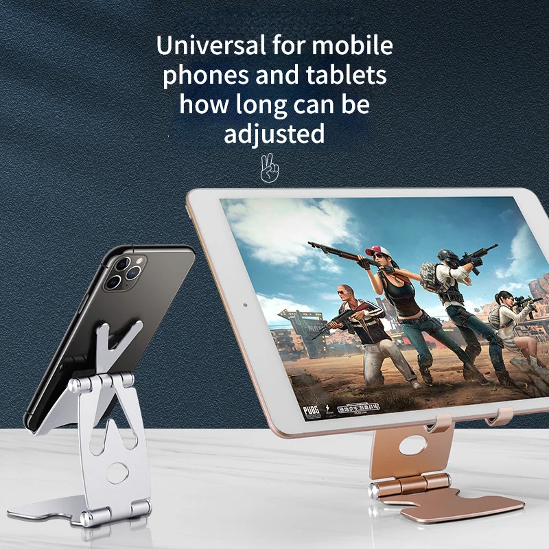 

Aluminum alloy mobile phone bracket flat desktop folding bracket live broadcast online class universal universal support frame