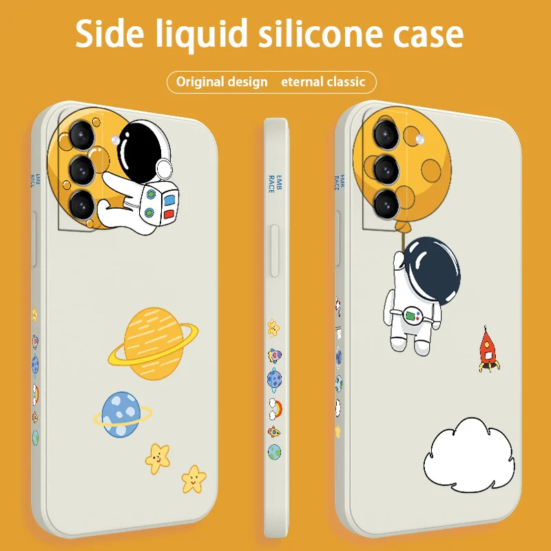 Astronaut Phone Case For Samsung Galaxy S21 S22 S20 FE S10 Note 20 10 Ultra Plus A72 A52 A32 A71 A51 A41 A31 A21S 4G 5G Cover