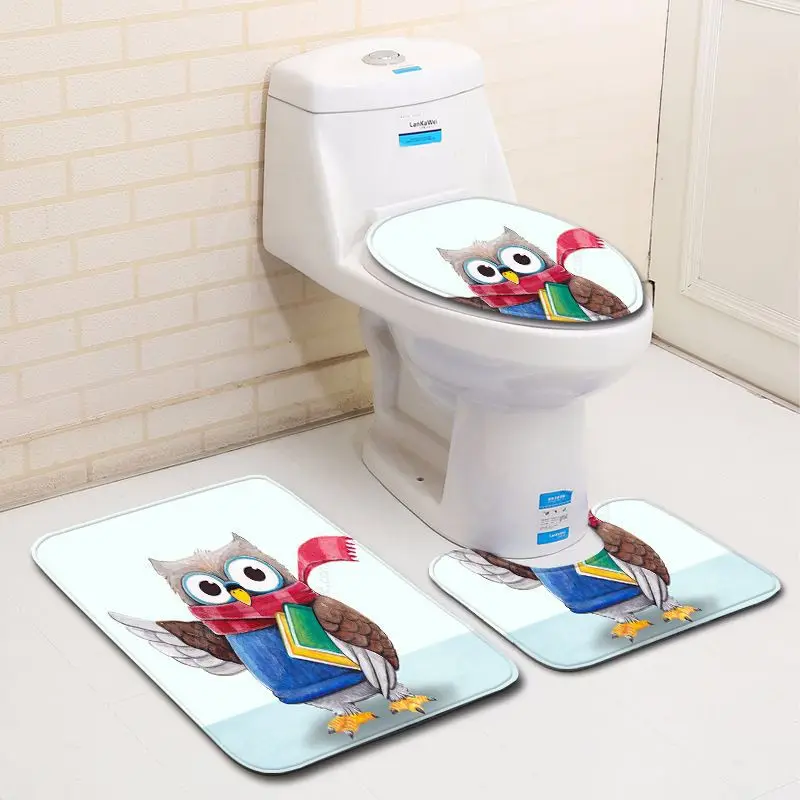 3 шт./компл. Противоскользящий коврик для ванной комнаты 3D окрашенный чехол