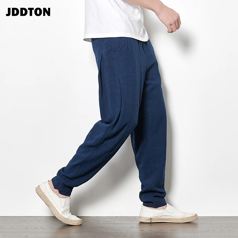 Мужские шаровары из хлопка и льна JDDTON повседневные свободные в китайском стиле