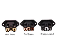 4pcs hi end diy hifi red pure copper plating rhodium gold us plug iec inlet power socket ac 250v 10a