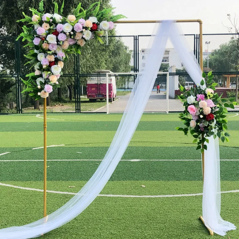 Золотистая/белая свадебная АРКА фоновое украшение кованая железная полка