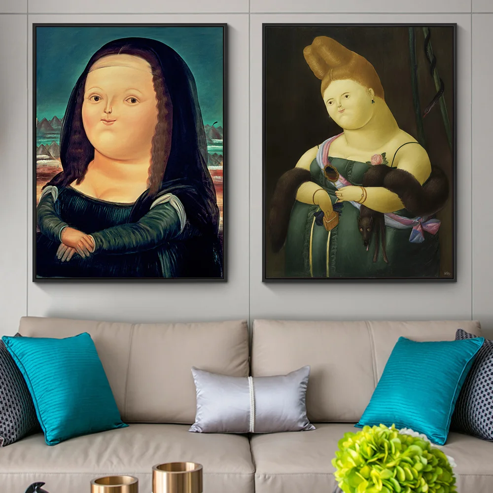 

Fernando Botero Mona Lisa Canvas Paintings On the Wall Art Posters And Prints Funny Art Of Mona Lisa Pictures Home Decor Cuadros