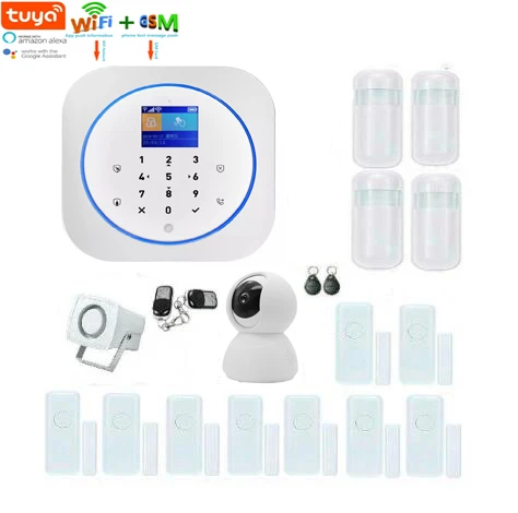 SmartYIBA Tuya приложение RFID карта снятие с охраны wifi GSM защита от кражи сигнализация