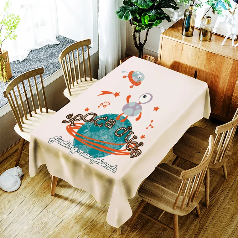 

Printing can be optional washable decorative household waterproof tablecloth