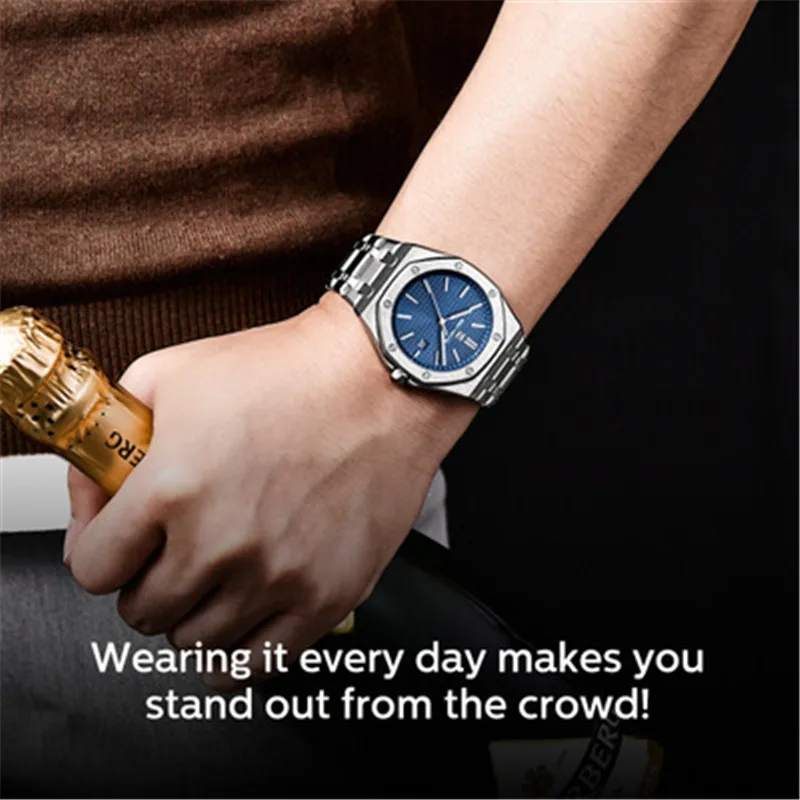 

Ben Nevis Men's Watch Fashion Business Stainless Steel Strap Quartz Watch Calendar Elegant Men's Clock Watch Relogio Masculino