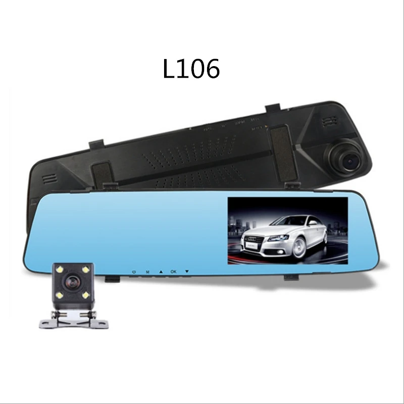 Full HD 1080P Автомобильный видеорегистратор Камера авто 4,5 дюймов зеркало заднего вида цифровой видеорегистратор двойной объектив видеорегистратор регистратор видеокамера - Название цвета: L106