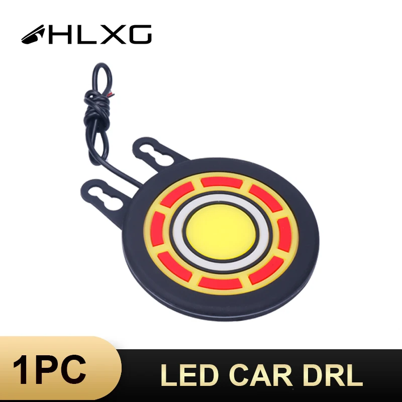 HLXG 1x авто DRL Дневной ходовой светильник для вождения Железный человек желтый