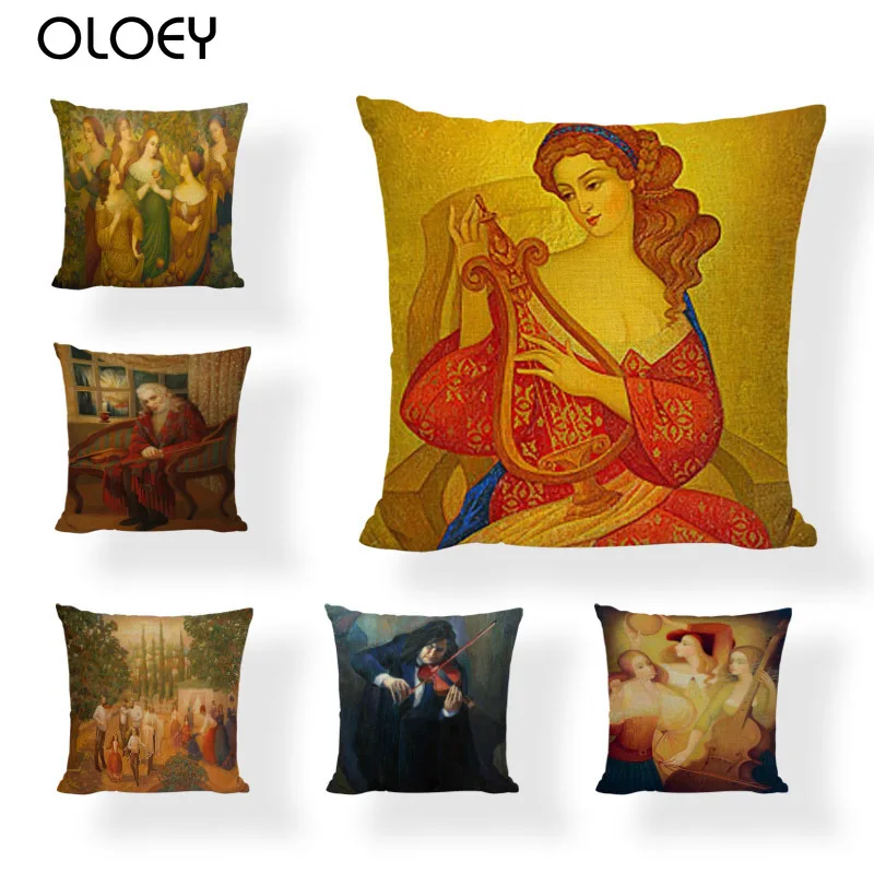 

Льняная наволочка в европейском и американском стиле, размер 45x45 см, украшение для дома, спальни, офиса, декоративная наволочка для отеля.