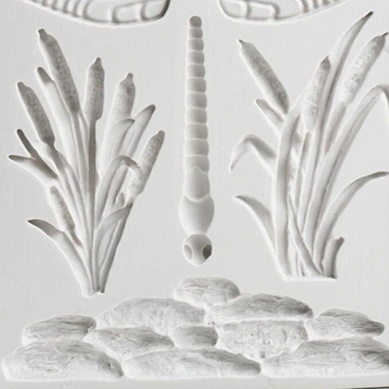 Стрекоза трава силиконовая форма помадка плесень торт украшения инструменты