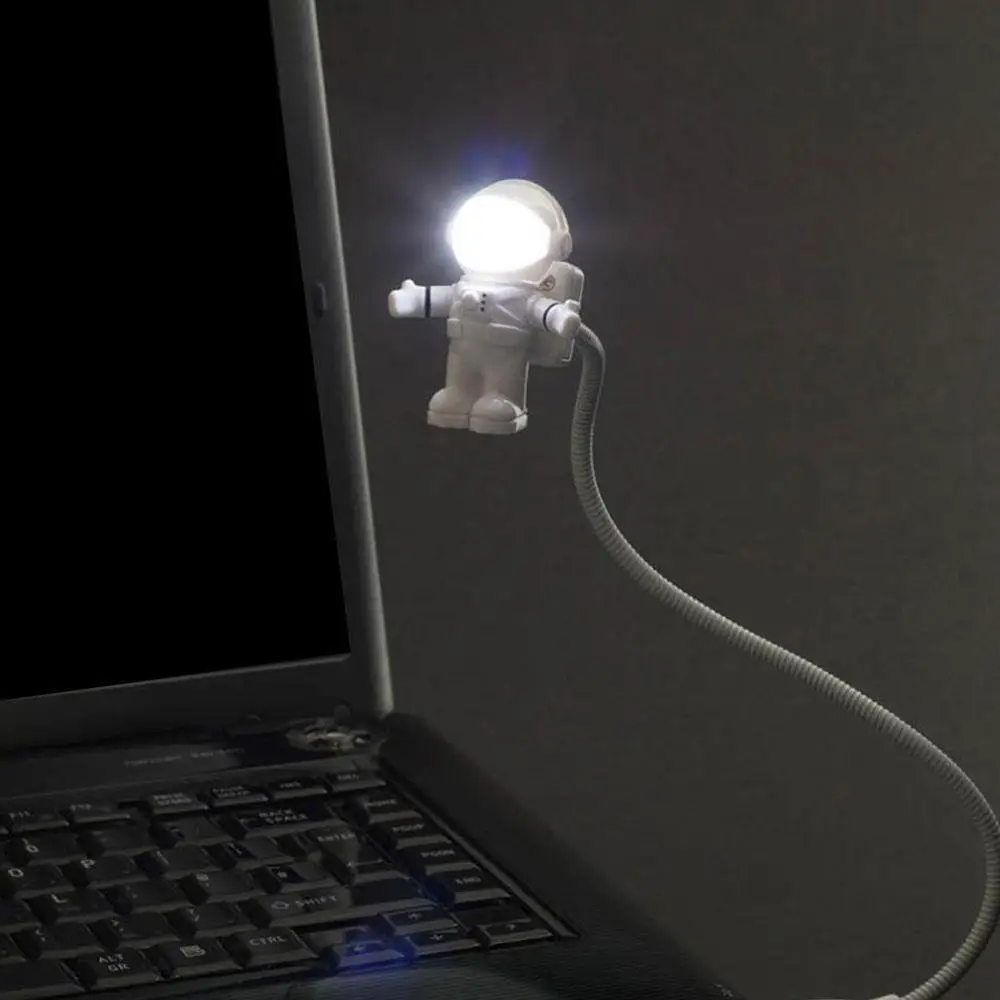 

White Flexible Spaceman Astronaut USB Tube LED Night For Computer DC Portable PC Notebook Laptop Light Reading Lamp 5V X8I3