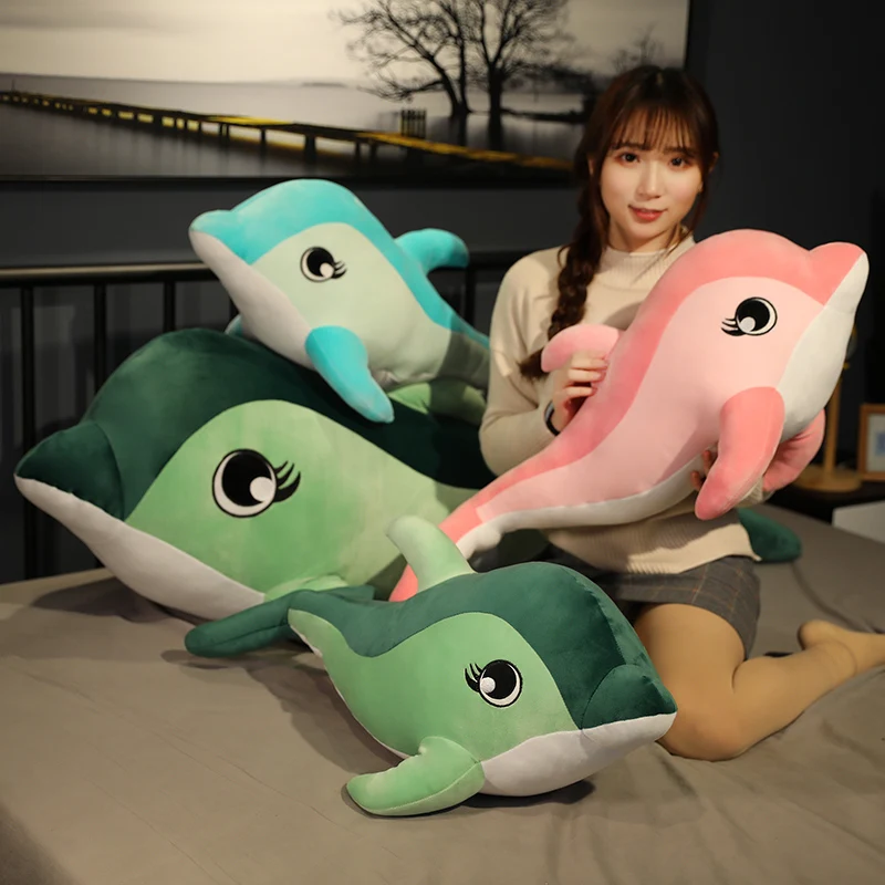 

80-120cm Lovely Soft Dolphin Plush Toys Dolls Stuffed Down Cotton Animal Nap Pillow Creative Kids Toy Christmas Gift for Girls