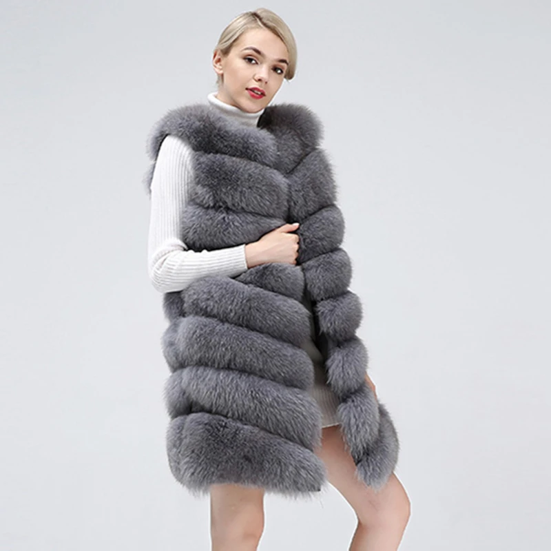 Natural Fox Fur Coat 100% Real Fox Fur Vest Jacket Women's Pretty Warm Coat. Natural Real Fur Coat Real Fur Coats