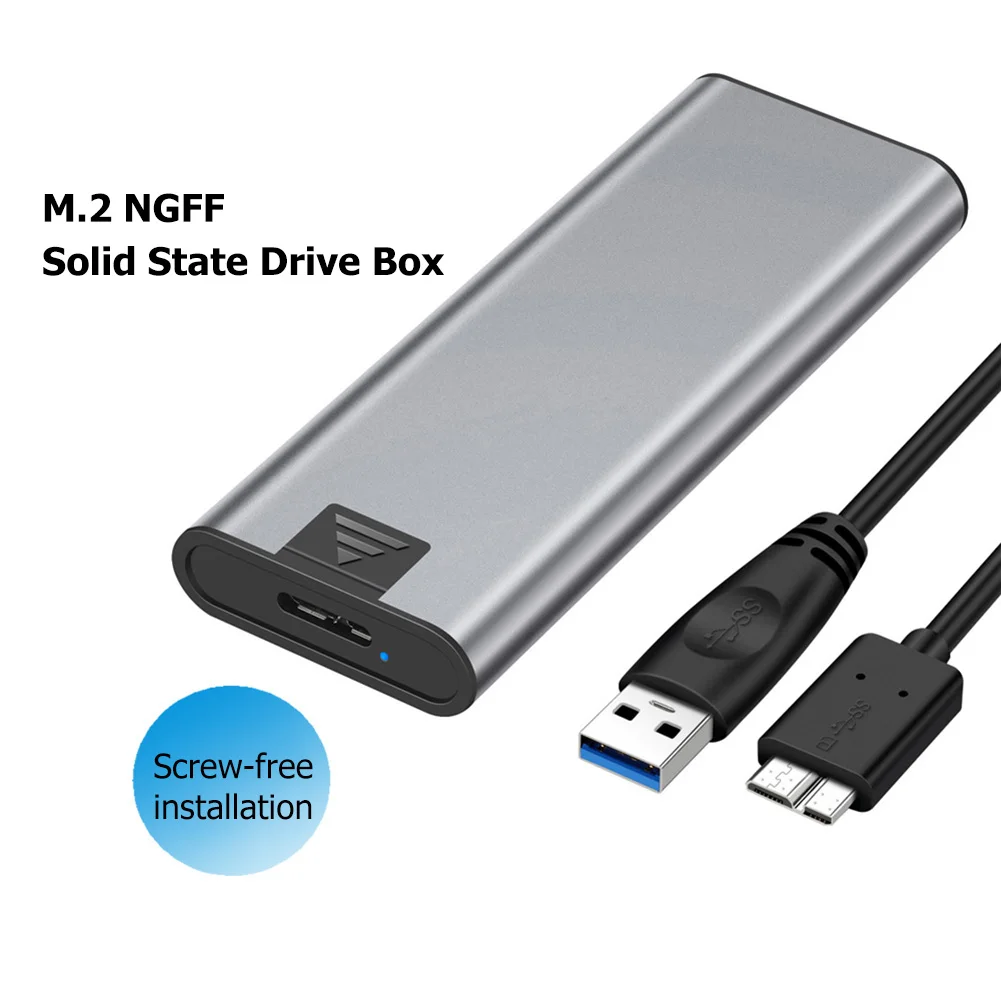 

USB 3.0 to M.2 SSD Mobile Enclosure Aluminum Alloy 5Gbps NGFF Solid State Disk External Box Case USB3.0 Micro-B SSD Enclosure