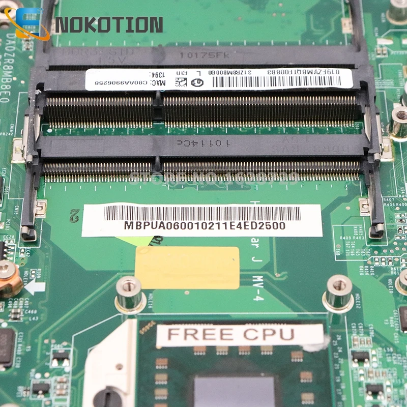NOKOTION MBPUA06001 MB. Pua06001 для acer aspire 5553 5553G материнская плата ноутбука DA0ZR8MB8E0 HD 5470 DDR3 Бесплатный процессор