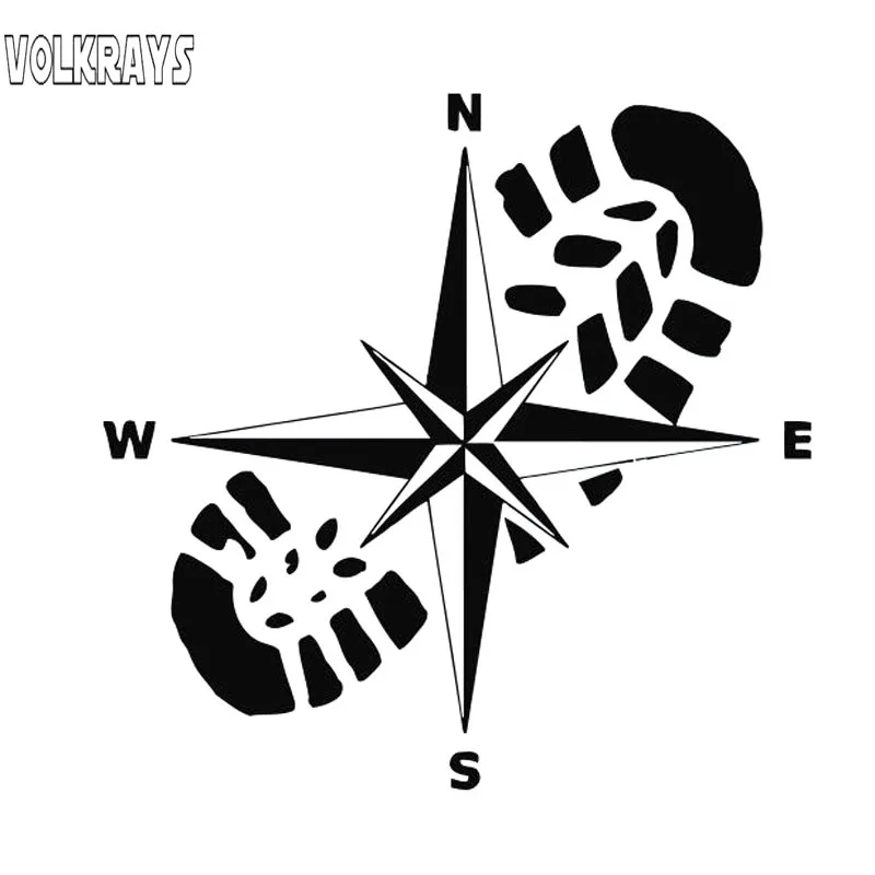 

Volkrays креативные автомобильные стикеры Nswe Ompass Розовый Морской Декор компас следы аксессуары Отражающая виниловая наклейка, 14 см * 14 см