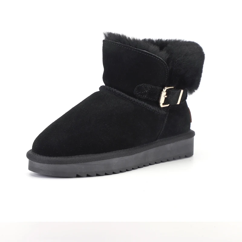 

Sheepskin Furry Snow Boots Black Winter Outdoor Casual Shoes