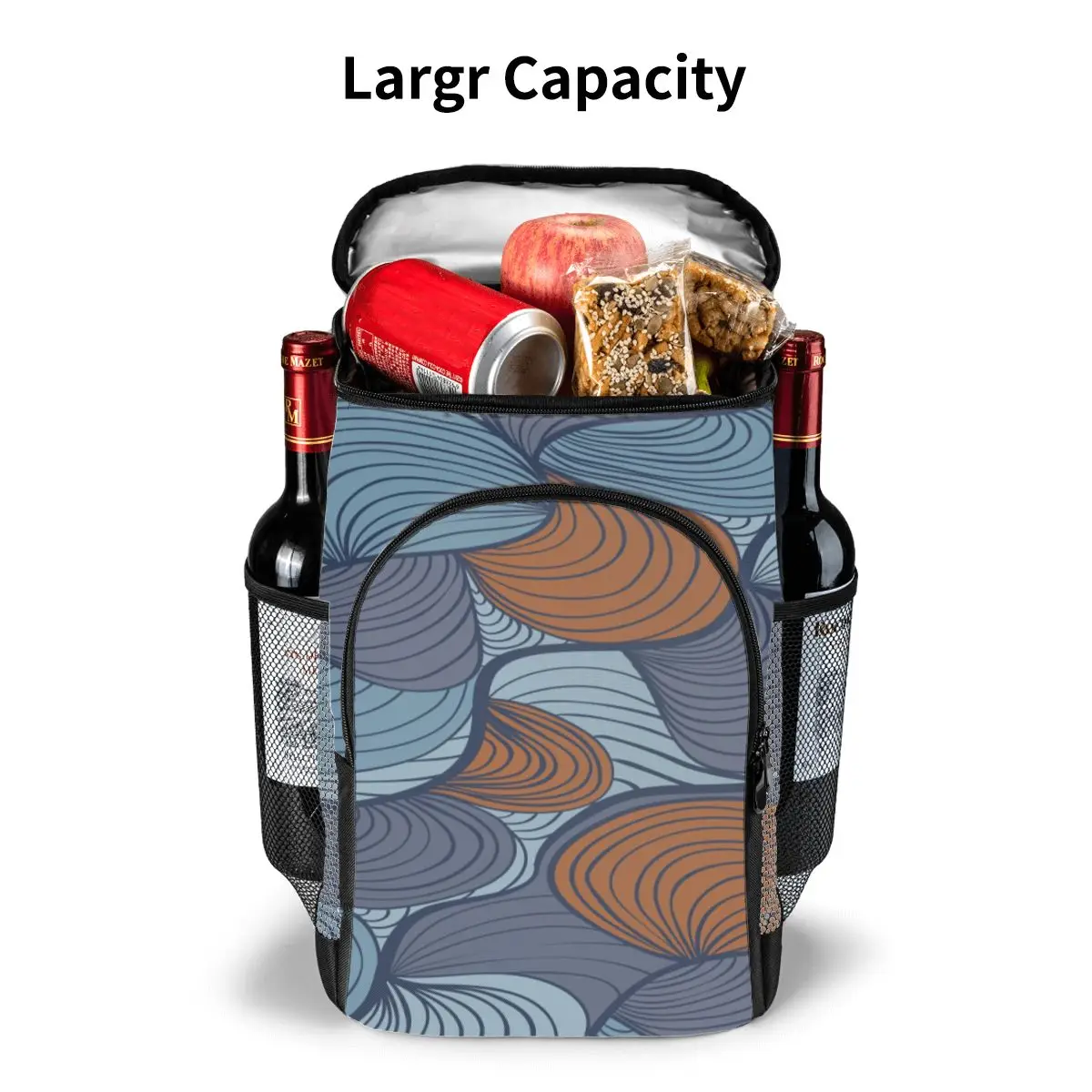 large cooler bag thermo lunch picnic box waves hairy shell insulated backpack ice pack fresh carrier thermal shoulder bag free global shipping