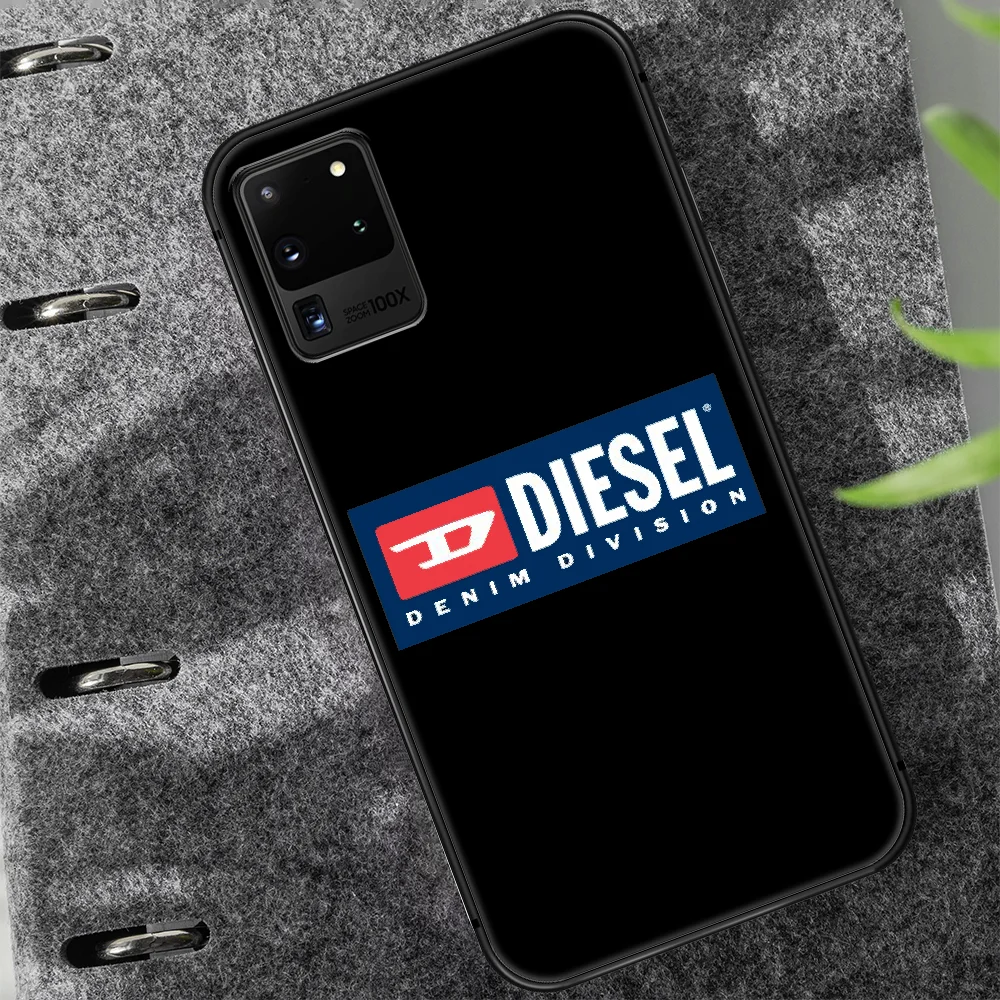 

Italian fashion brand Diesel Phone Case Cover Hull For Samsung Galaxy S 7 8 9 10 e 20 FE edge uitra plus Note 9 10 20 black Back