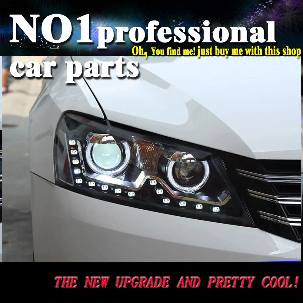 

OUMIAO for VW Volkswagen Passat B7 LED Headlights 2011-2015 LED Headlight DRL Bi Xenon Lens High Low Beam Front HeadLamp TLZ