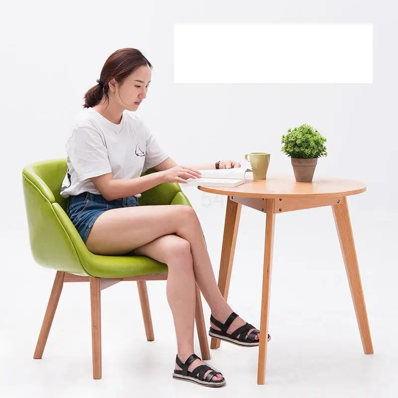 Стул для отдыха из массива дерева модный обеденный стул объятий простой и