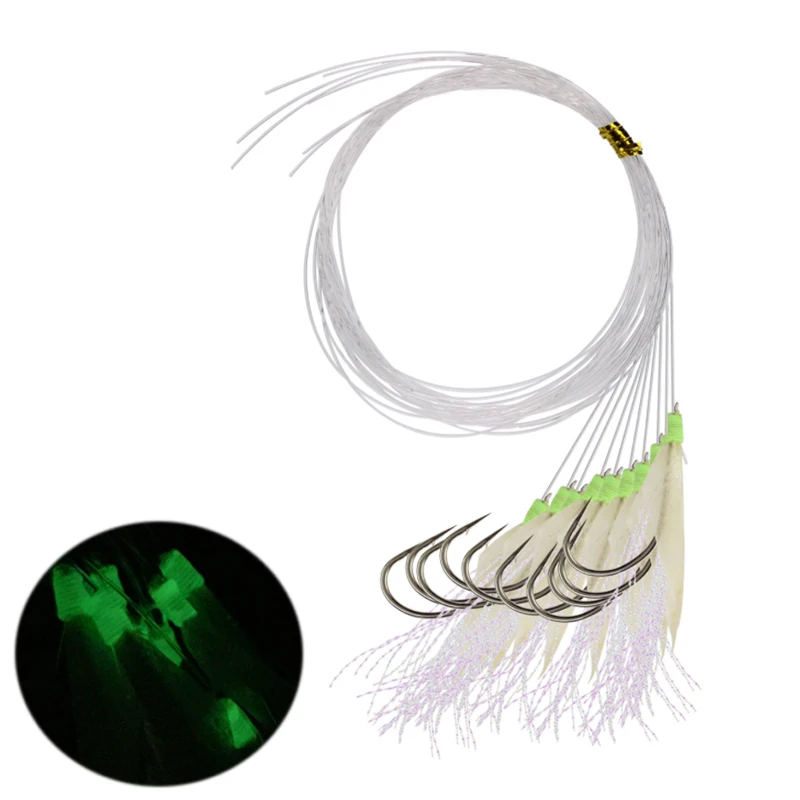 10 шт. Рыболовная Снасть для соленой воды Сабики предварительно завязанная