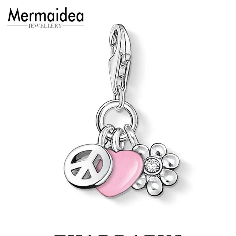 Подвеска в виде сердца &quotзнак мира&quot для женщин розовые подвески форме