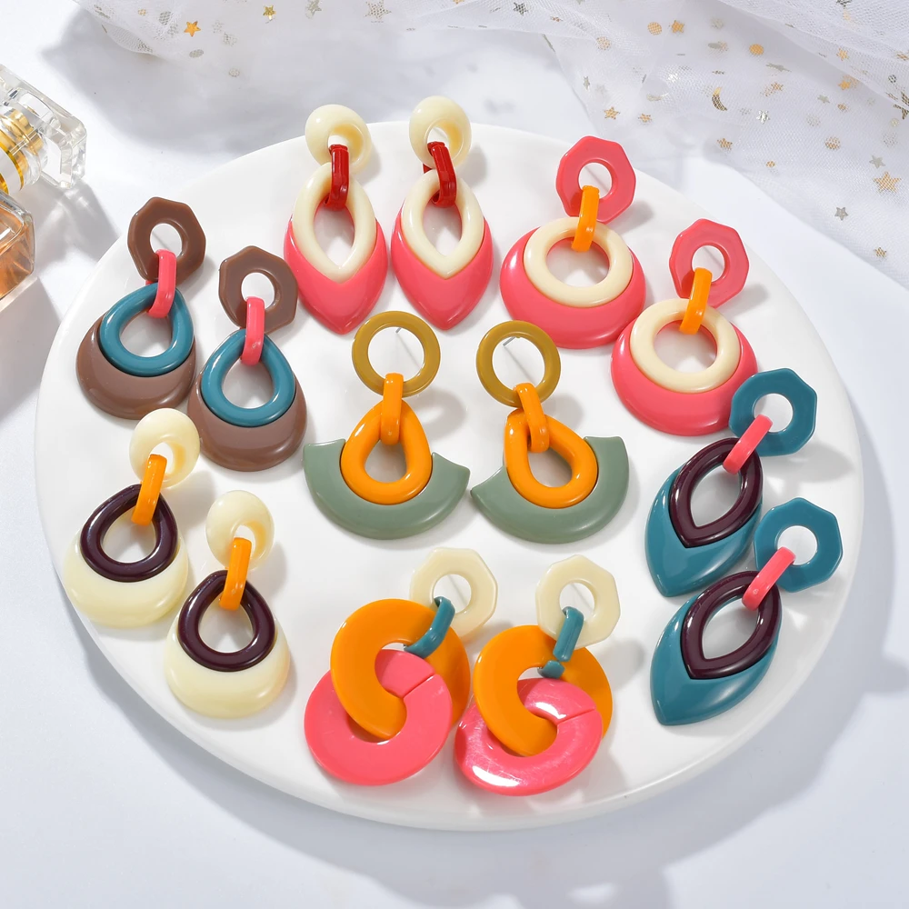 Женские большие акриловые геометрические неправильный многоугольник