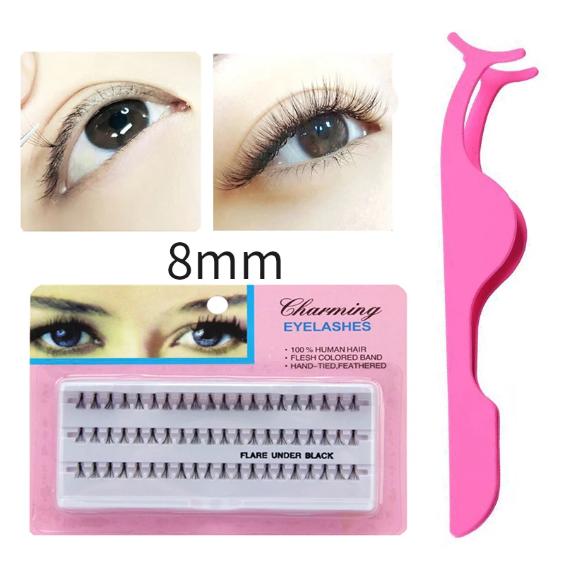 

2PCS/Set Makeup Individual Cluster Eye Lashes Grafting Fake False Eyelashes Curler Tweezer Handmade Eyelash Extension Tools
