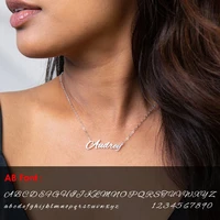 stainless steel choker custom name necklace for women personalized customized nameplate girlfriend birthday gift