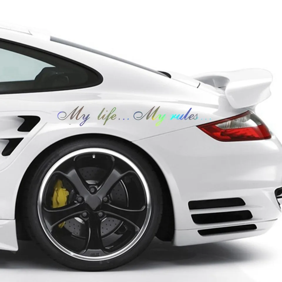 

Words Car Sticker My Life...I Rule Car and Motorcycle Accessories PVC Sun Protection Waterproof Laser Decal, 20cm*3cm