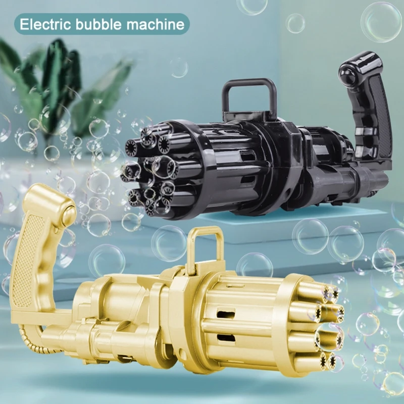 

Children’s Gatling Bubble Gun Summer 2-in-1 Electric Fan Combo Function Bubble Machine Indoor Outdoor Wedding Bubble