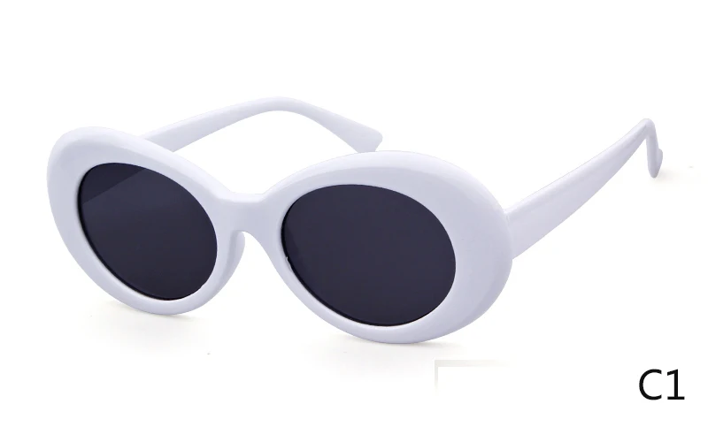 

WHO CUTIE 2021 Kurt Cobain Glasses Vintage Small Oval Sunglasses Women 90S Retro Leopard Frame Children Purple Sun Shades OM852