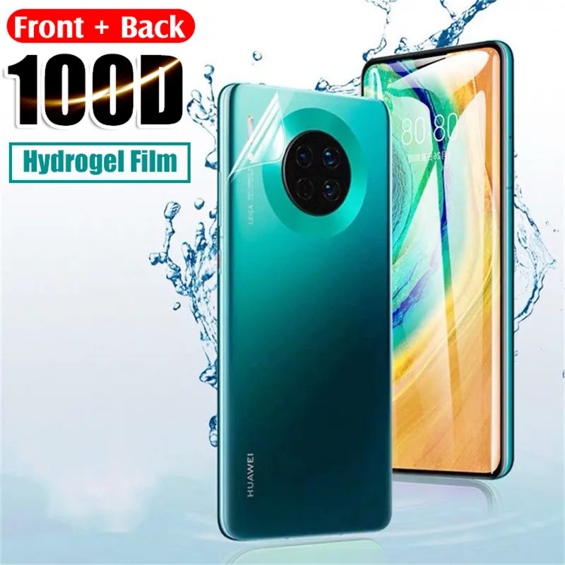 100D Передняя пленка задняя крышка Гидрогелевая для huawei mate 20 30 Pro Защита экрана Lite