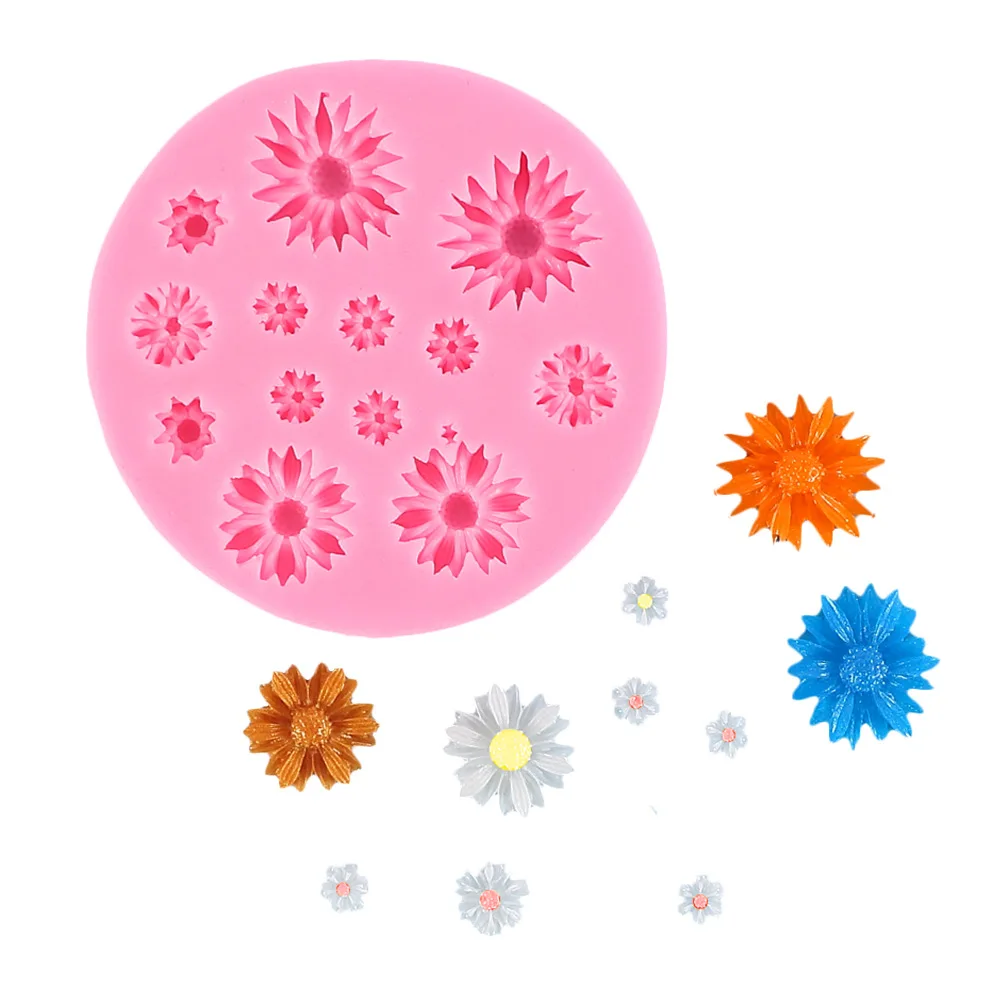 

3D Daisy Flower Silicone Molds Fondant Craft Cake Candy Chocolate Ice Pastry Baking Tool Mould Fondant Tools