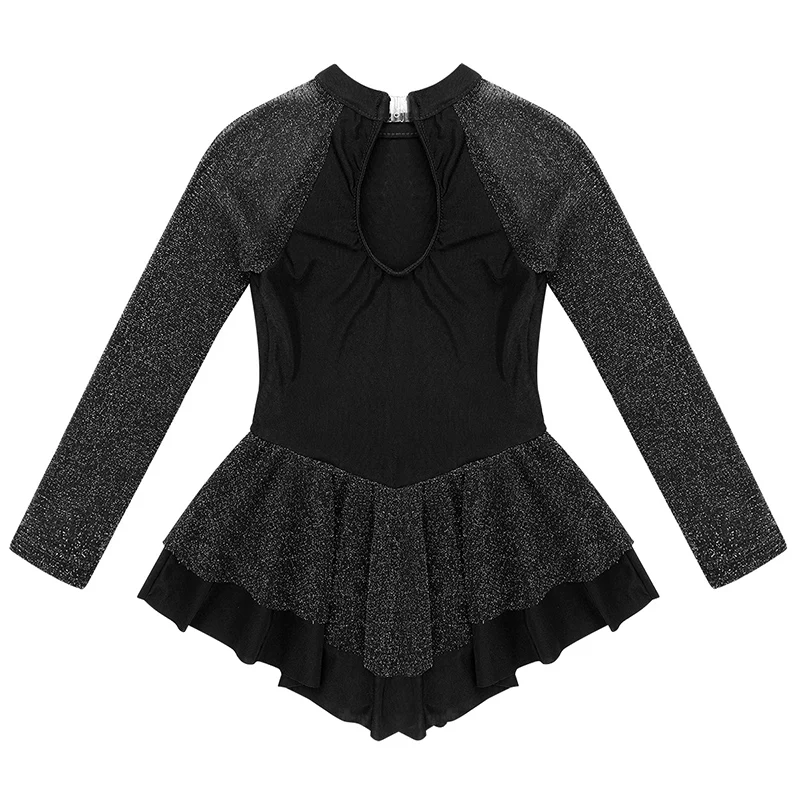 TiaoBug/Детские блестящие балетные гимнастические леотарды со стразами и длинными