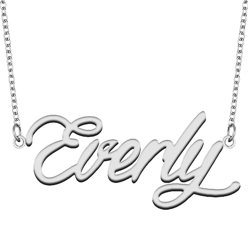 Everly Custom Name Necklace Customized Pendant Choker Personalized Jewelry Gift for Women Girls Friend Christmas Present