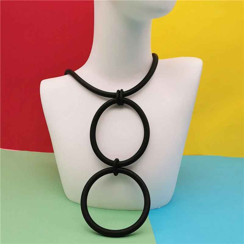 

Marliwoo NEW Choker Necklaces Women Statement Necklace Handmade Rubber Jewelry Simple Clothes Accessories Punk Sweater Chains