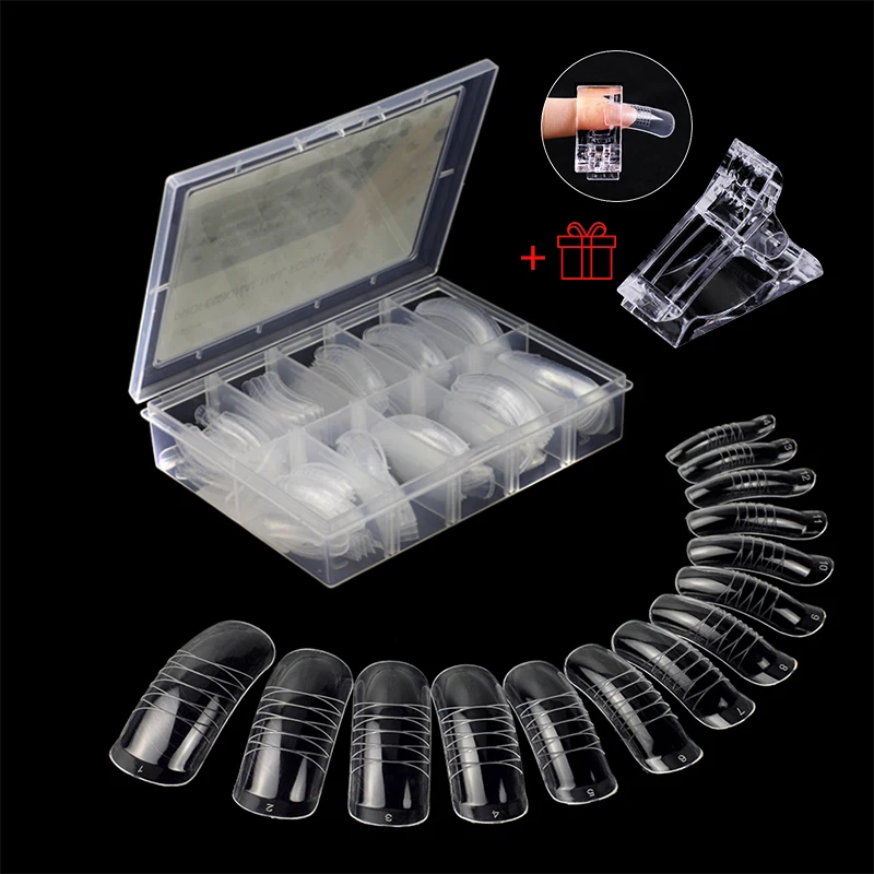 BNG 120Pcs Set Soft Dual Nail Forms French False Tips System Extension UV Poly GEL Acrylic Decoration Art Mold Form Clips | Красота и
