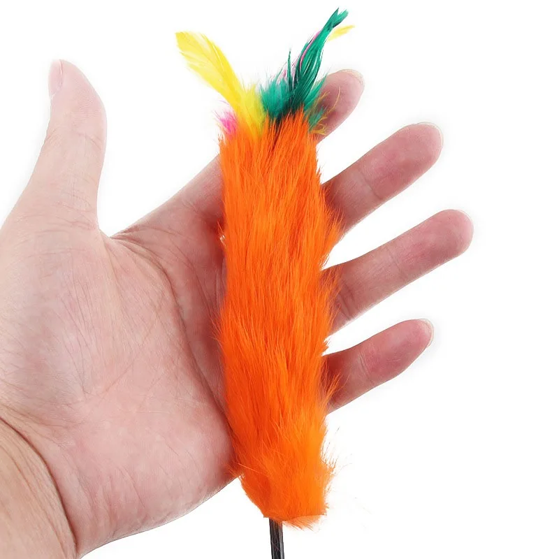 

55cm Length Feather Wand Stick For Cat Catcher Teaser Toy For Pet Kitten Jumping Train Aid Fun