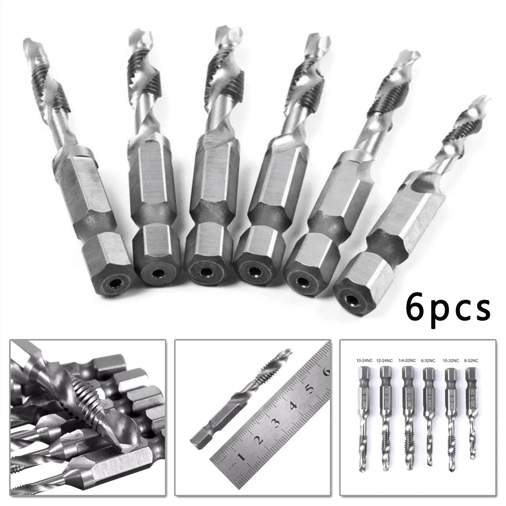 Набор сверл из быстрорежущей стали с шестигранным хвостовиком 1/4 6 шт.|Сверла| |
