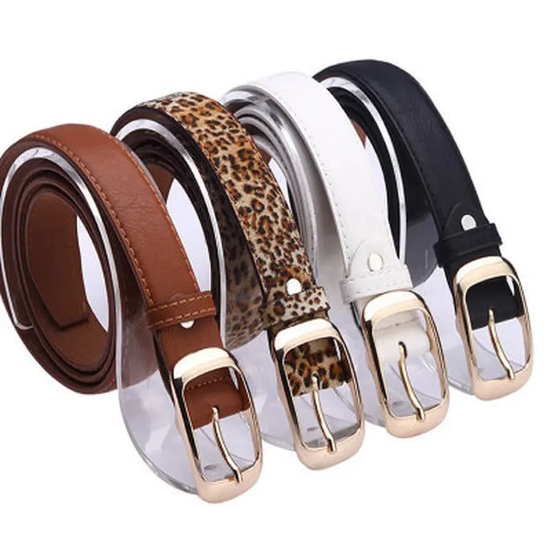 

2021 New PU Leather Belt Women Pin Buckle Belts Black Leopard Belt Strap Waist Belts Women Jeans Pants