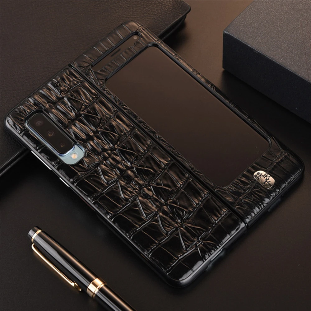 

Luxury Leather Phone Case Shockproof Protective Back Cover Shell for Samsung W20/Fold/F9000 Mobile Phone Accessories