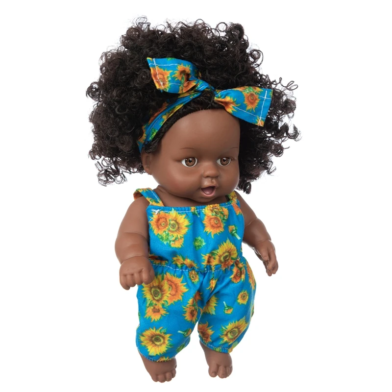

Five setsof8Inch Black doll Movable Joint Toy Christmas Best Gift For Baby Girl Mini Cute Explosive hairstyle Doll Children Gift