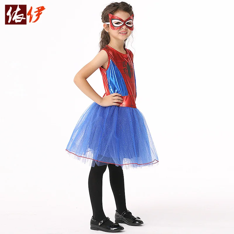 

Girls Halloween Cosplay Dresses 2020 New Autumn Festival Performance Dresses With Blindfold Kids Holiday Costumes Dresses
