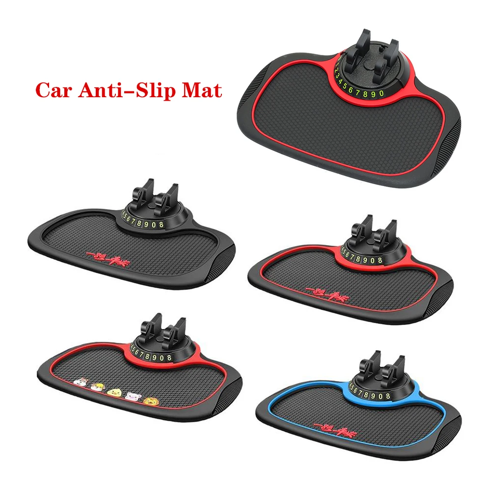 

Silicone Car Anti-Slip Mat Auto Phone Holder Dashboard Non Slide Sticky Pad with Parking Number Gadget Multi-function Durable